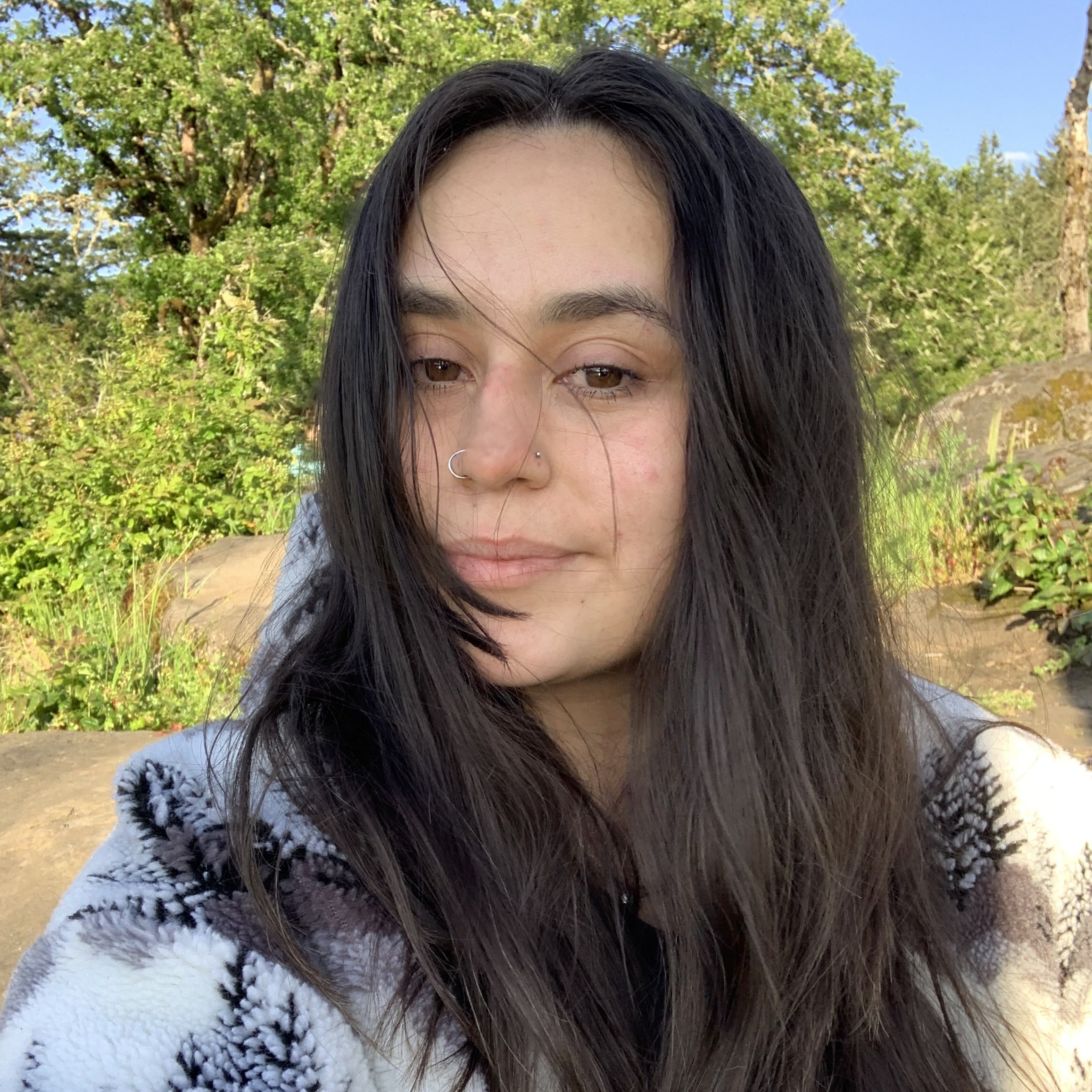 Bio photo woman with long dark hair